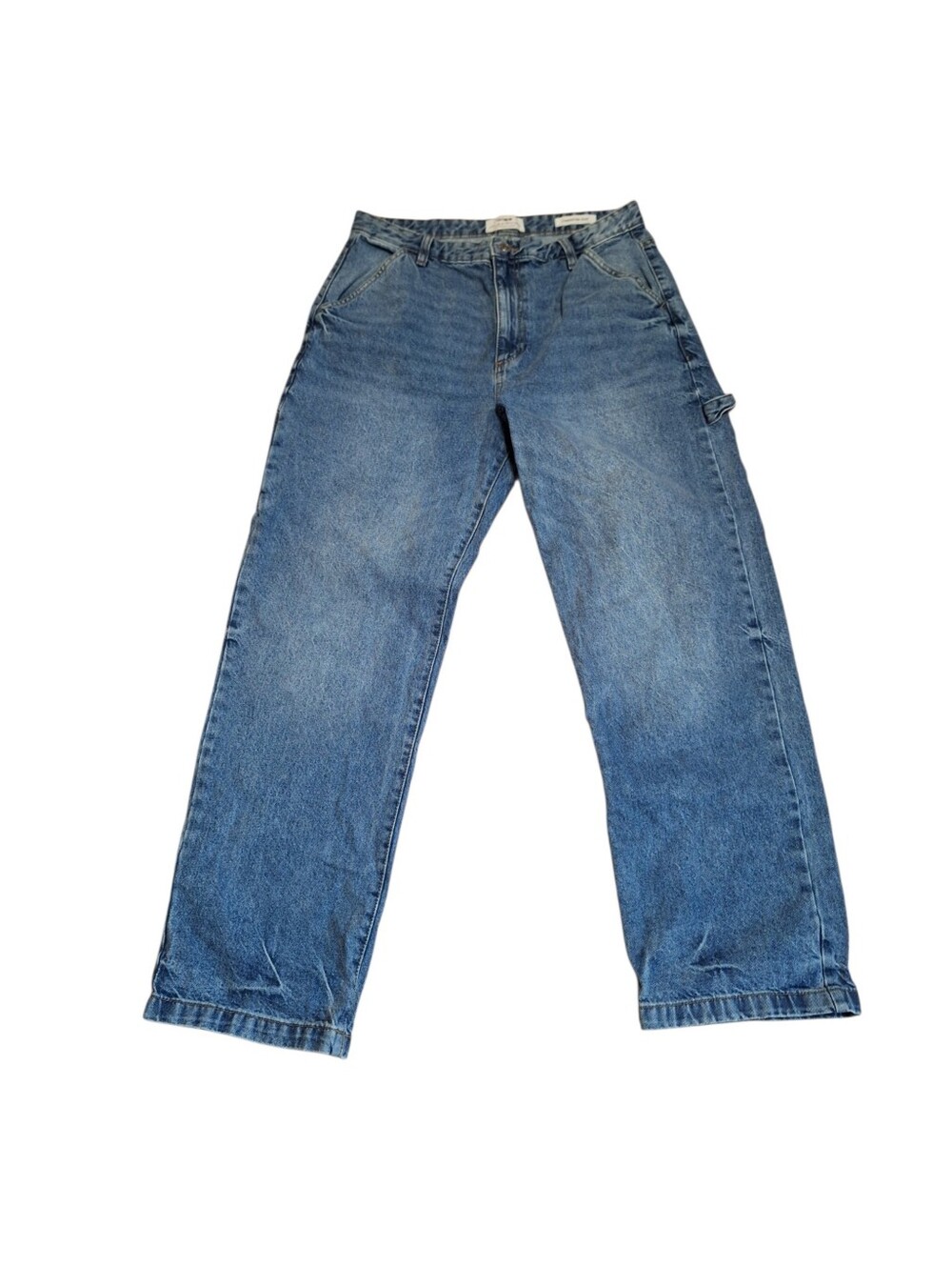 Cotton On Classic Carpenter Blue Denim Jeans Ladies 10 Oversized Baggy - Picture 2 of 4